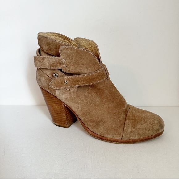 Rag & Bone Harrow Heeled Suede Tan Ankle Bootie - 9 (39) - Picture 15 of 15
